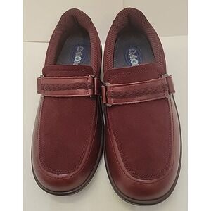 OrthoFeet Orthopedic Chelsea Leather Slip On Loafer Women's Sz 6.5 D Dark Cherry